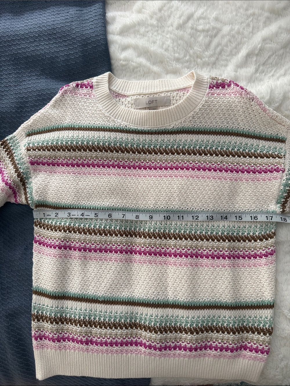 NWT Loft Striped Knit Sweater - Picture 4 of 5